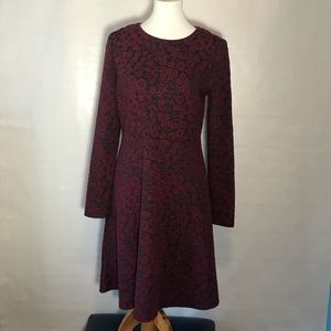 Rad and Black Floral Dress